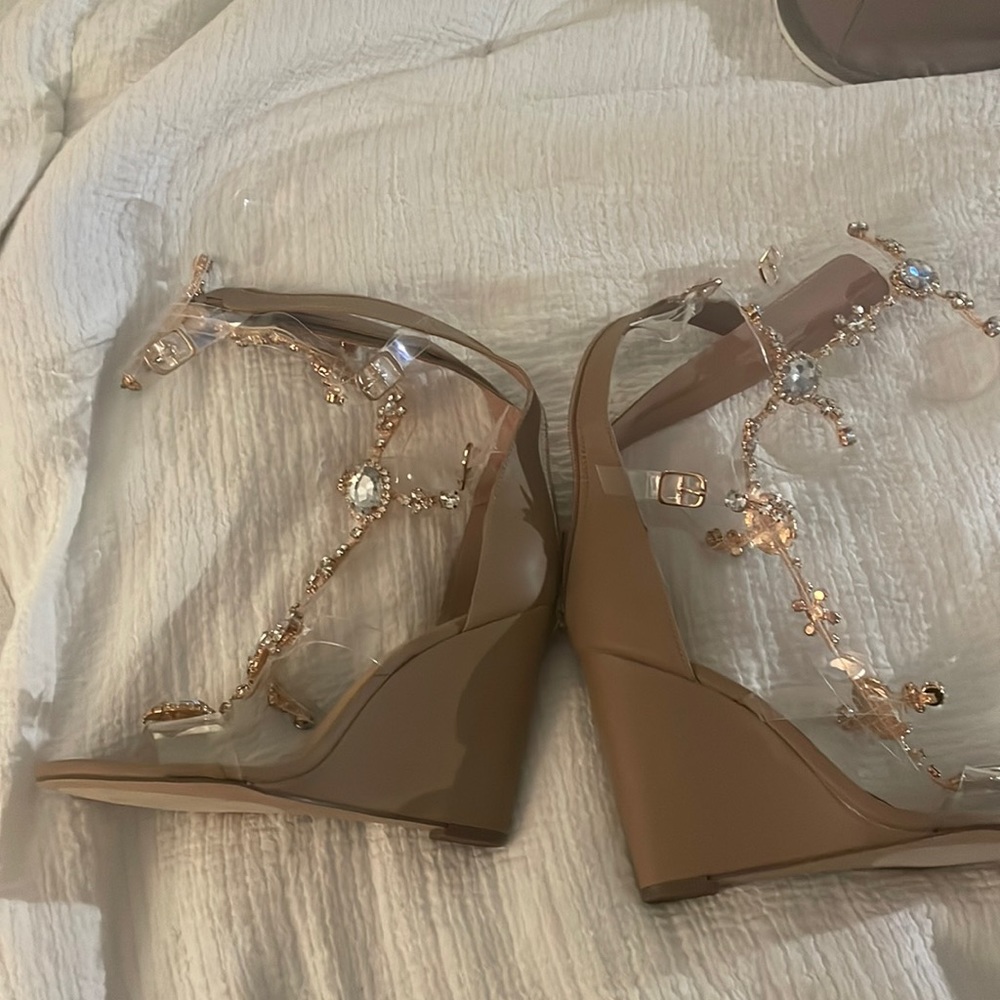 Rhinestone gladiator wedges by shoe dazzle